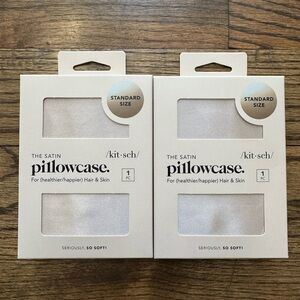 Kitsch Satin Pillowcase Champagne Standard Size Set of 2 New in Boxes